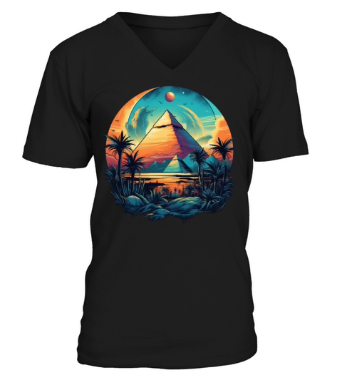The pyramids palm trees the sacred Nile V-Neck T-shirt