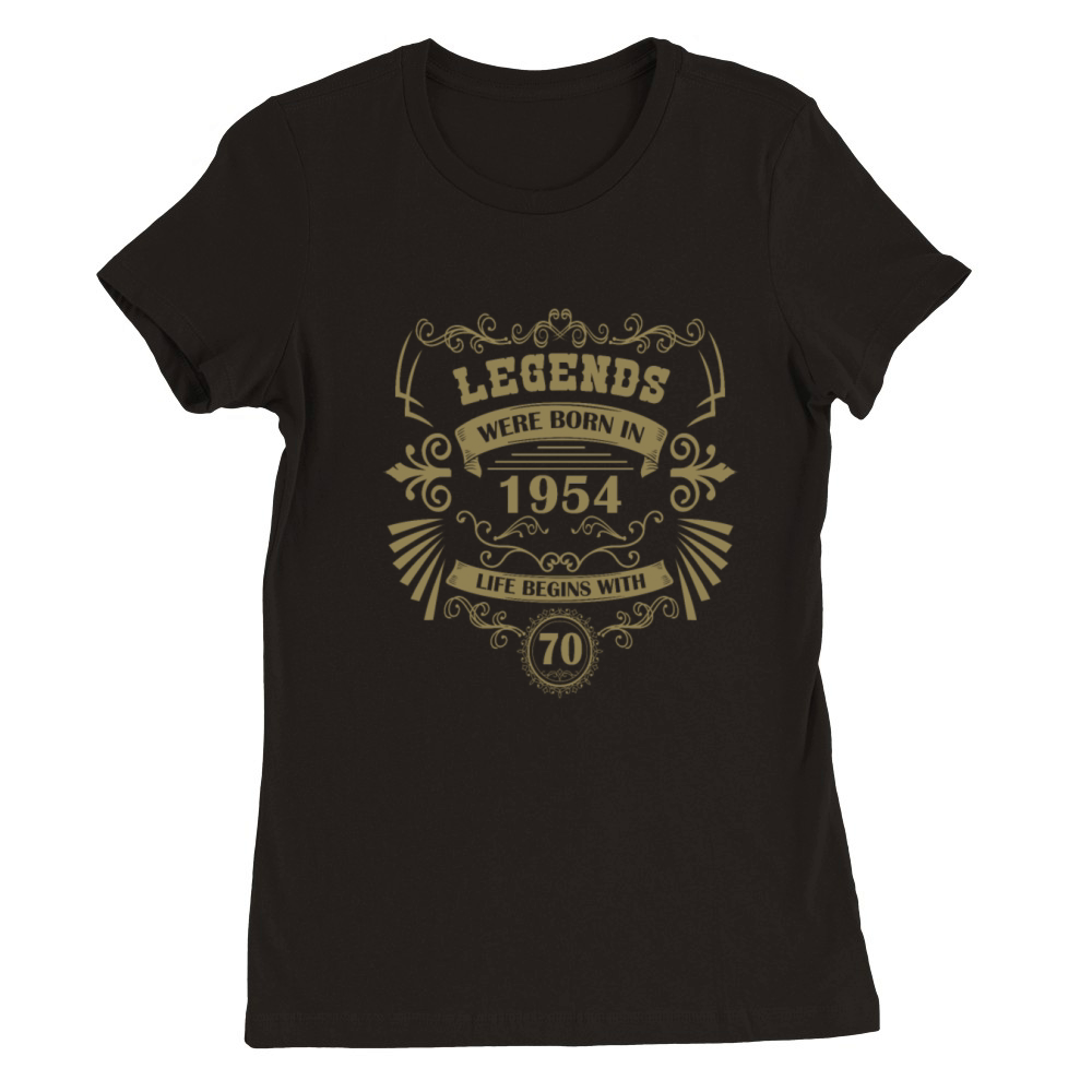 70th Birthday Vintage 1954 Vintage Western Premium Womens Crewneck T-shirt