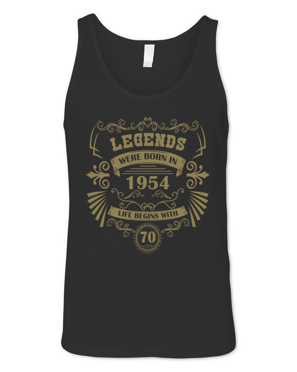 70th Birthday Vintage 1954 Vintage Western Unisex Jersey Tank