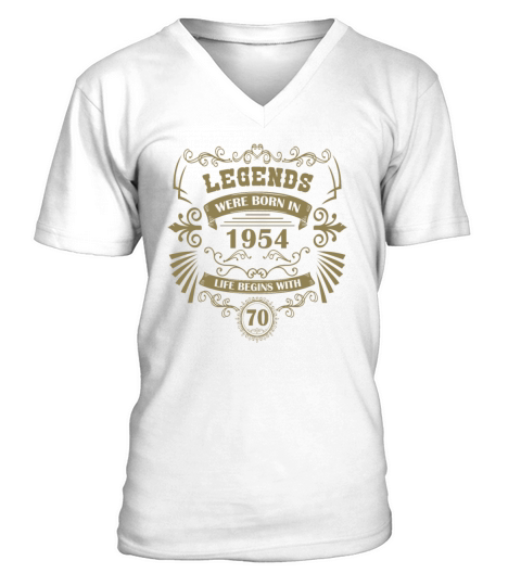 70th Birthday Vintage 1954 Vintage Western V-Neck T-shirt