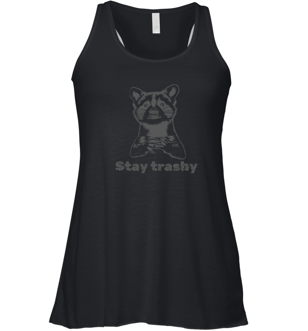 Funny Stay Trashy Possum Raccoon Vintage Street Women's Flowy Tank Top