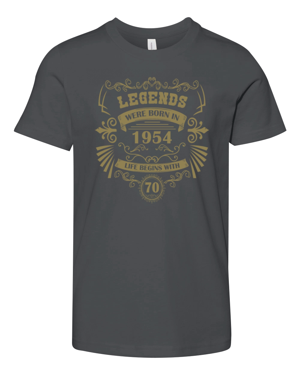 70th Birthday Vintage 1954 Vintage Western Youth Unisex Jersey Tee