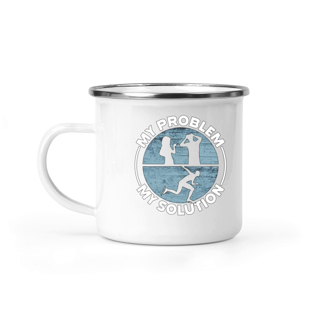 Speed Skater My Problem My Solution Pictogram Dad Camping Mug