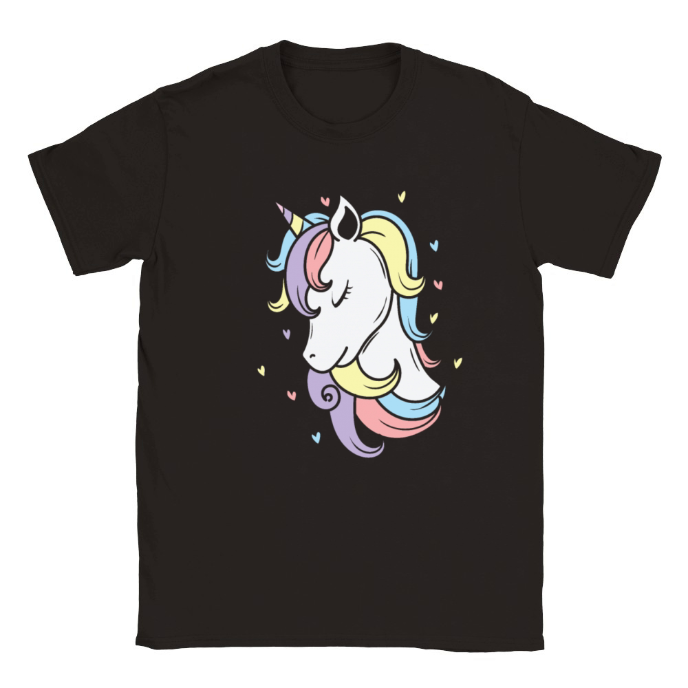 Fantasy Horse pretty Unicorn with great Hairdo Classic Kids Crewneck T-shirt