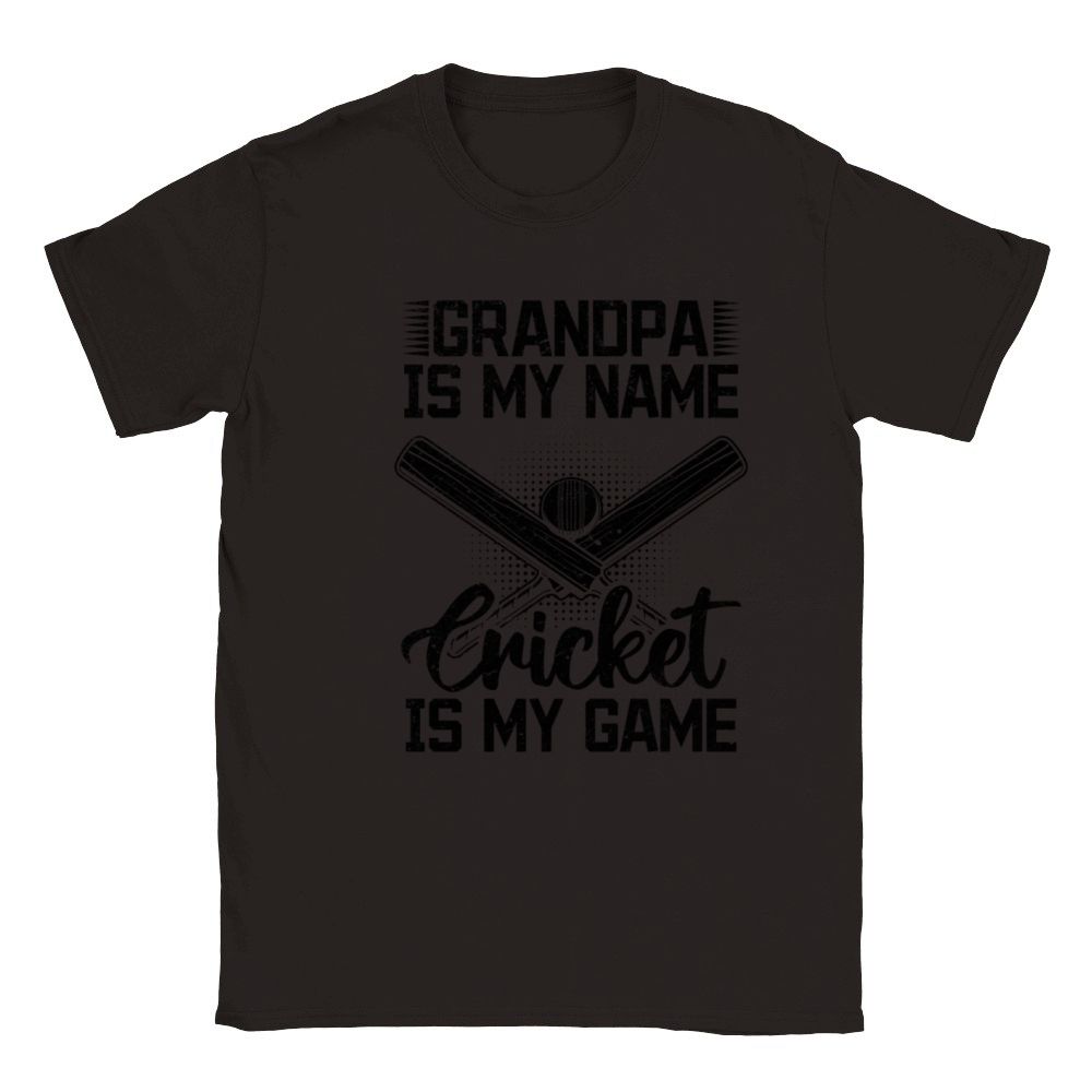 Grandpa Is My Name Cricket Is My Game - Cricketing Classic Kids Crewneck T-shirt