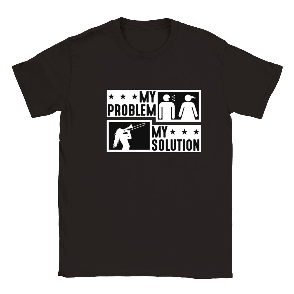 Trombone Player My Problem My Pictogram Mom Dad Classic Kids Crewneck T-shirt