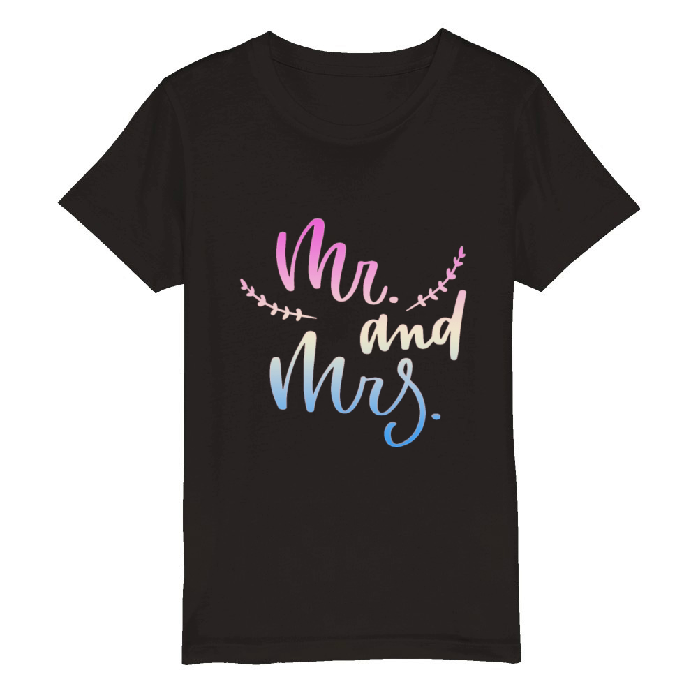 MR AND MRS Organic Kids Crewneck T-shirt