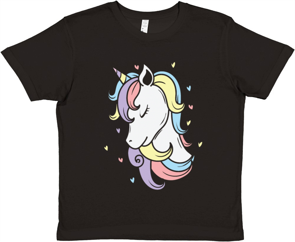 Fantasy Horse pretty Unicorn with great Hairdo Premium Kids Crewneck T-shirt