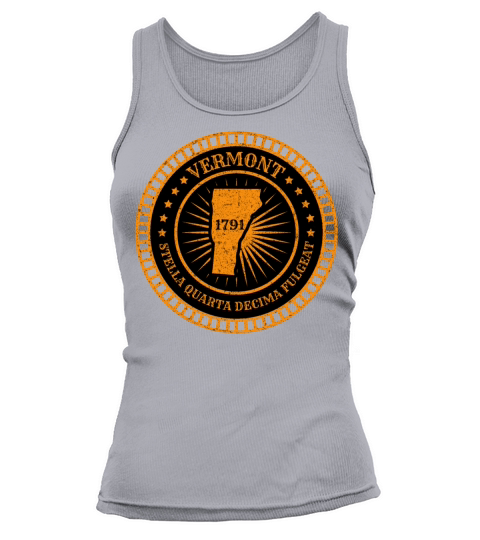 Vermont - VT Map Badge Motto Slogan Green Mountain Tank top Woman