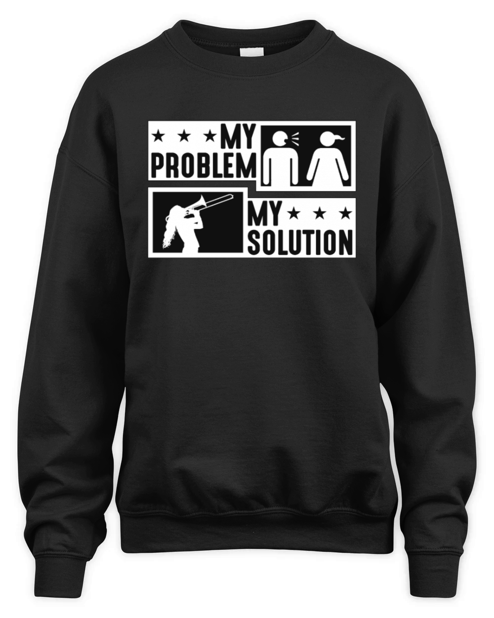 Trombone Player My Problem My Pictogram Mom Dad Unisex Premium Crewneck Sweatshirt