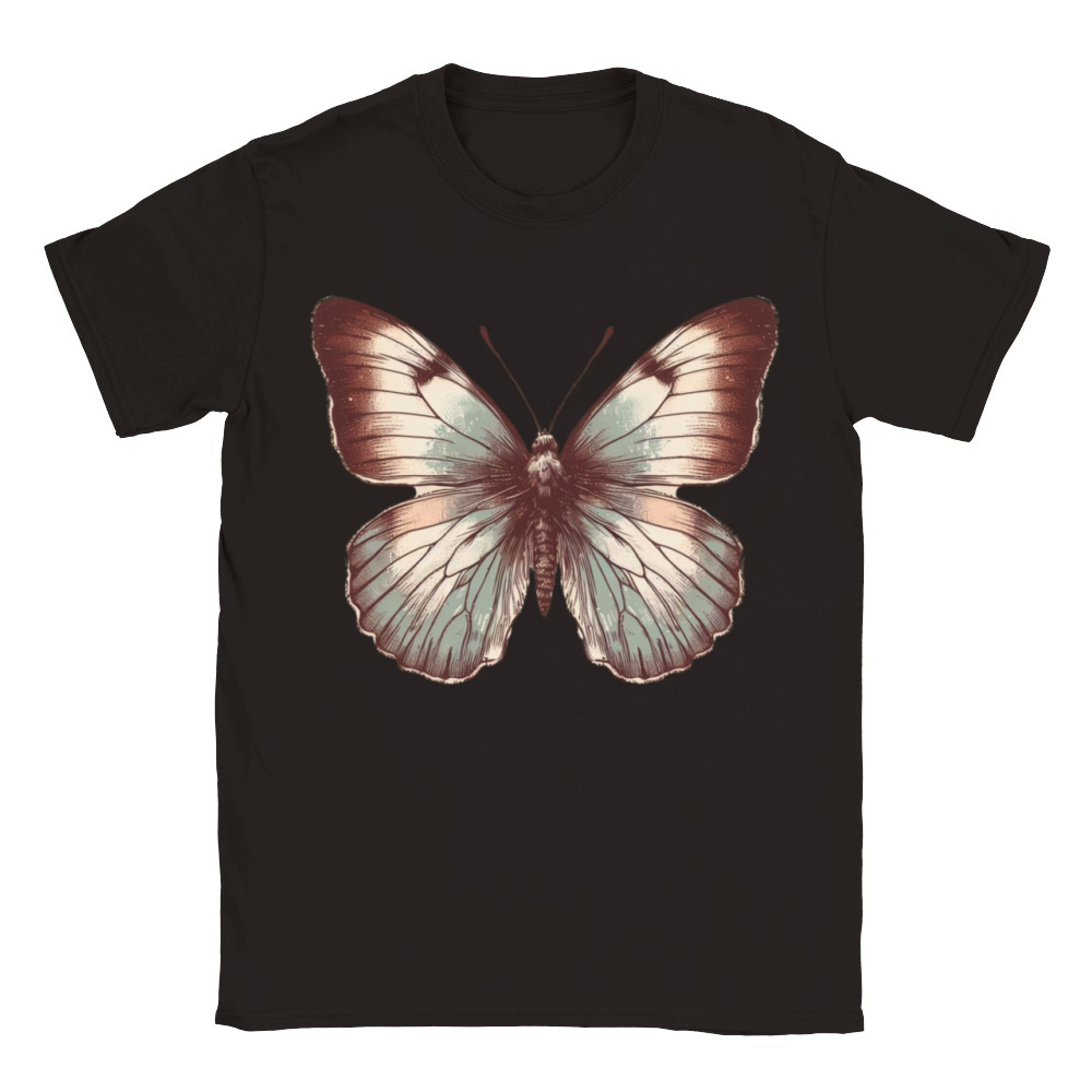 Beautiful Butterfly in Rustic Boho Colors Classic Kids Crewneck T-shirt