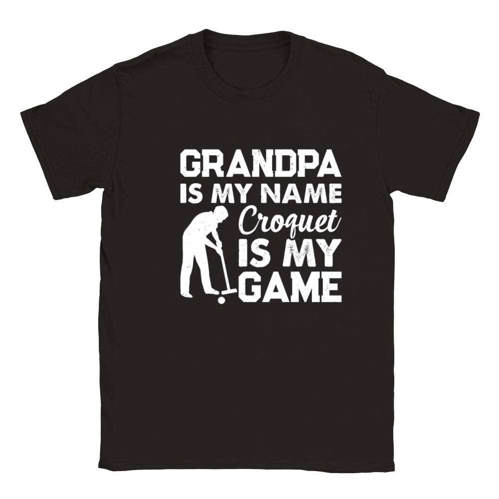 Grandpa Is My Name Croquet Is My Game - Croquet Gr Classic Kids Crewneck T-shirt