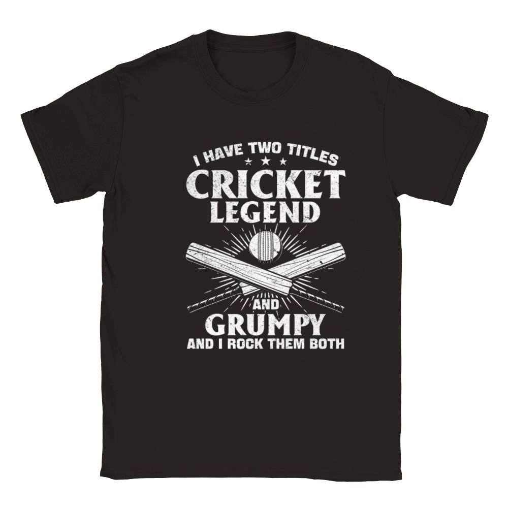 I Have Two Titles Cricket Legend And Grumpy - Cric Classic Kids Crewneck T-shirt