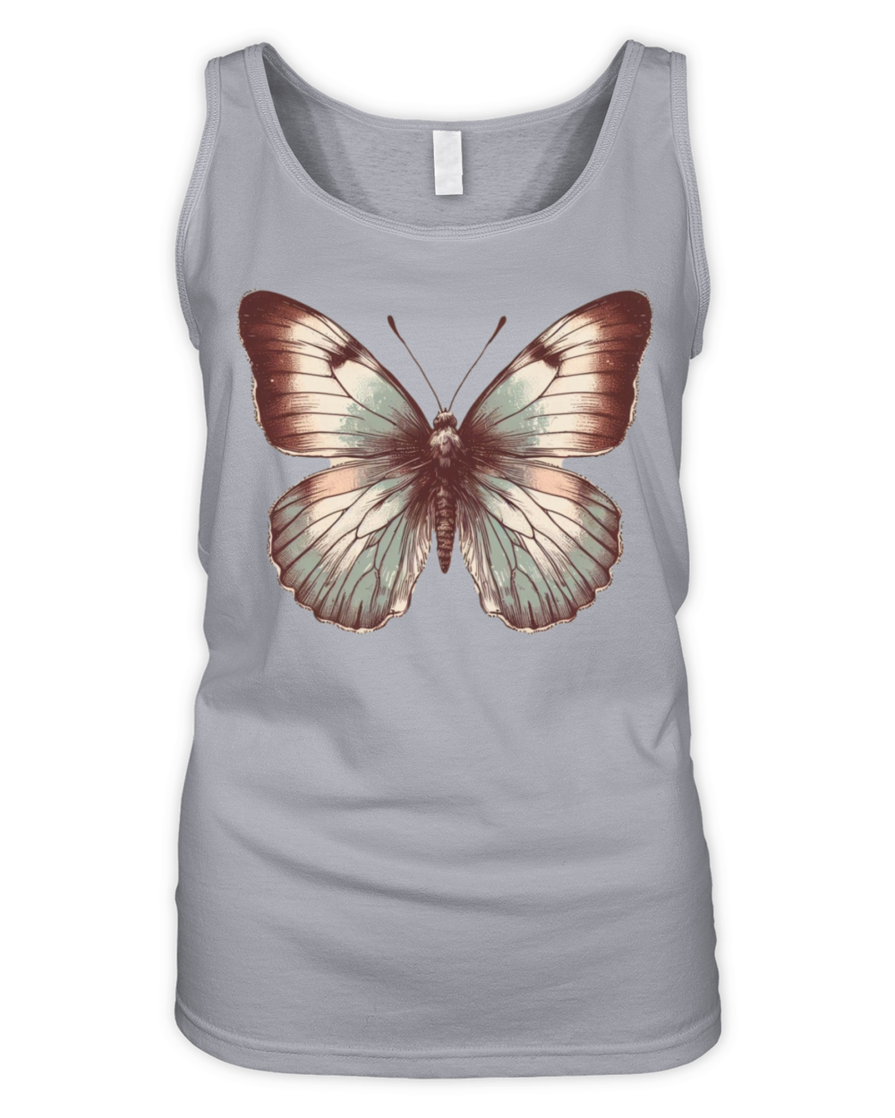Beautiful Butterfly in Rustic Boho Colors Organic Women's Tank Top