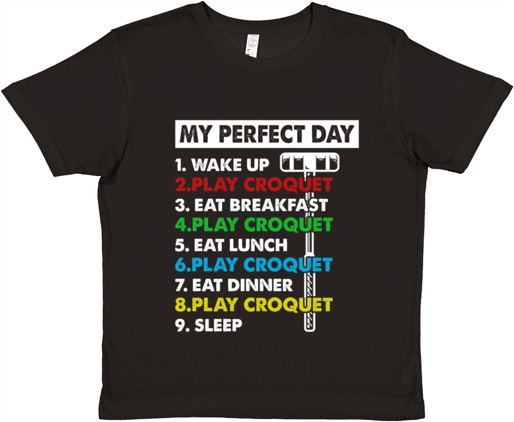 Playing Croquet Day Plan Croquet Player Premium Kids Crewneck T-shirt