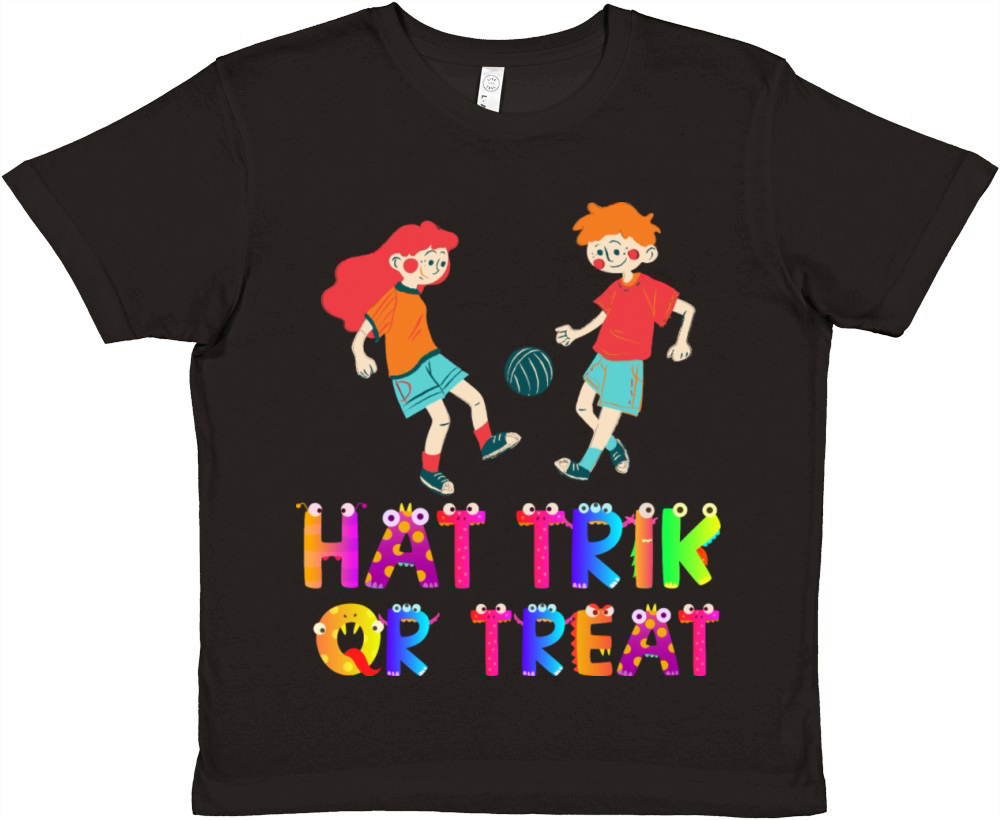 Soccer Or Football Sports Halloween Hat Trick Or Premium Kids Crewneck T-shirt