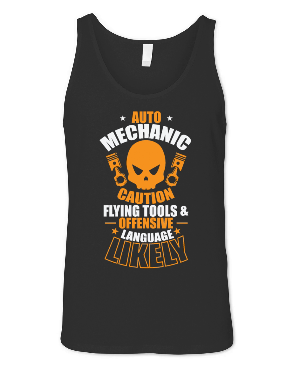Auto Mechanic Caution Flying Tools Car Unisex Jersey Tank