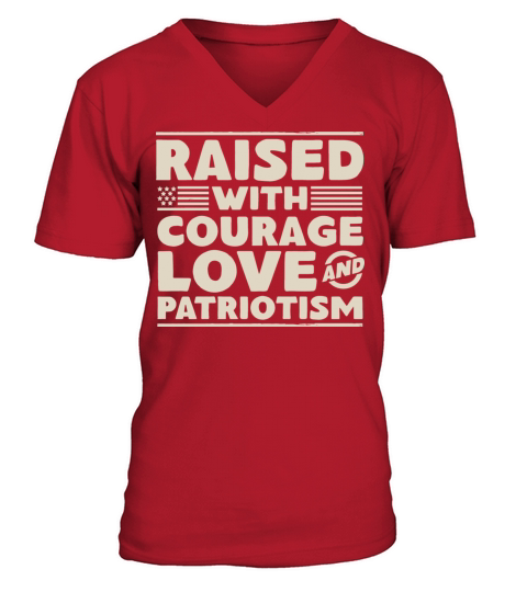Veteran Child - Raised With Courage V-Neck T-shirt