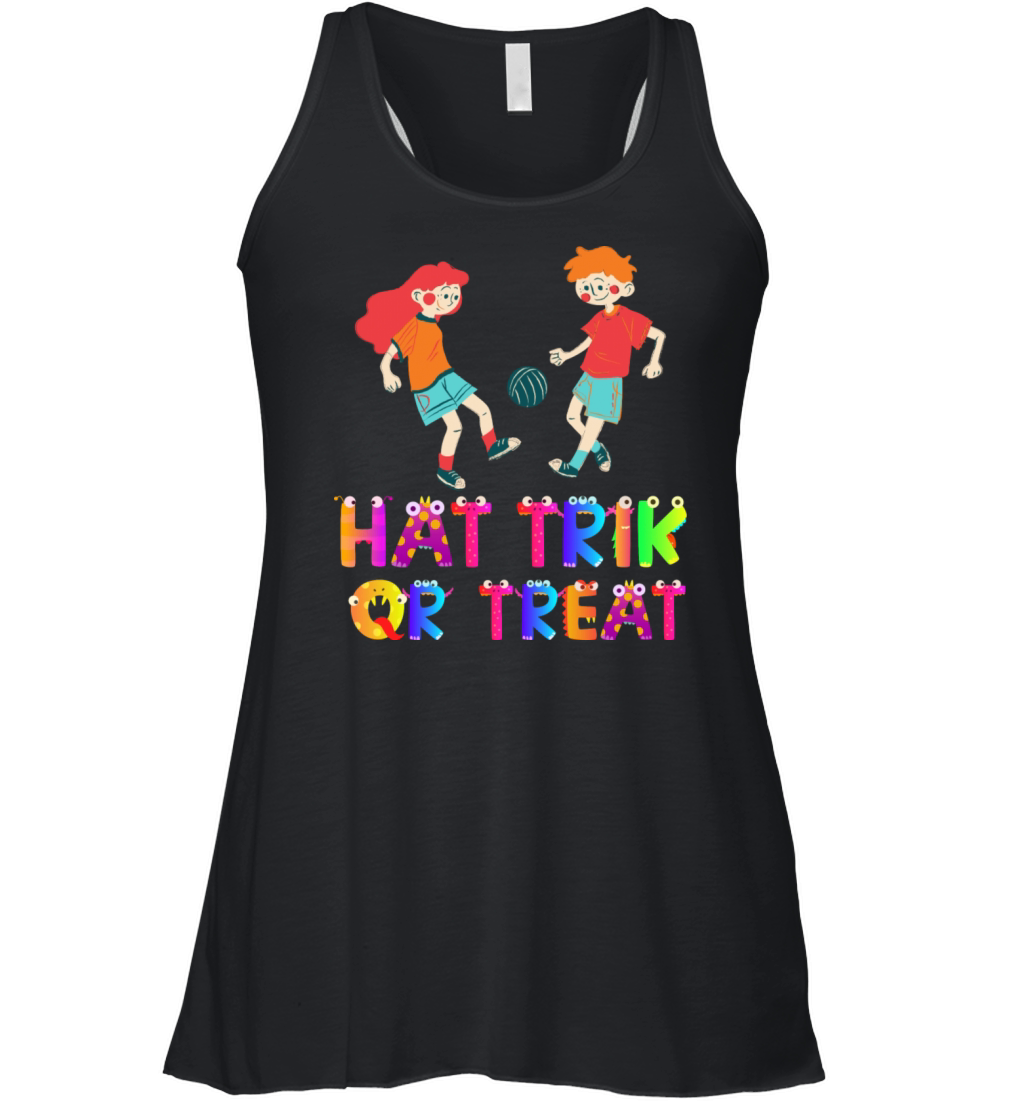 Soccer Or Football Sports Halloween Hat Trick Or Women's Flowy Tank Top
