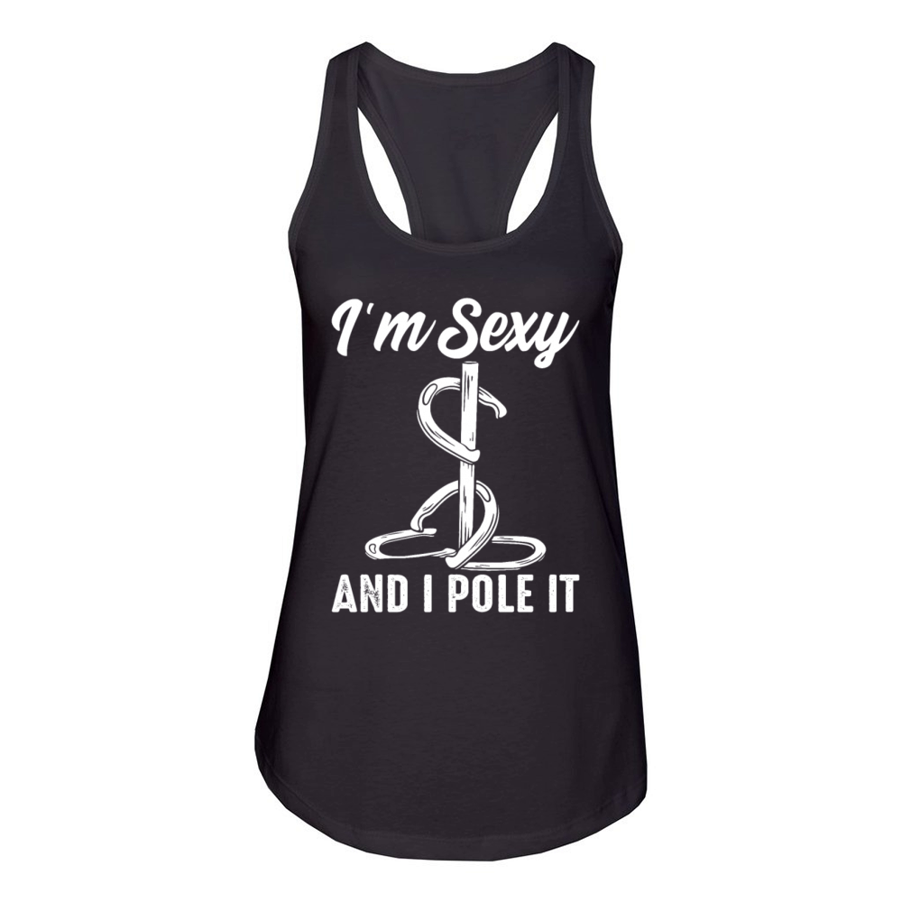 Horshoe Pitcher Funny Horseshoe Pitching Women's Racerback Tank