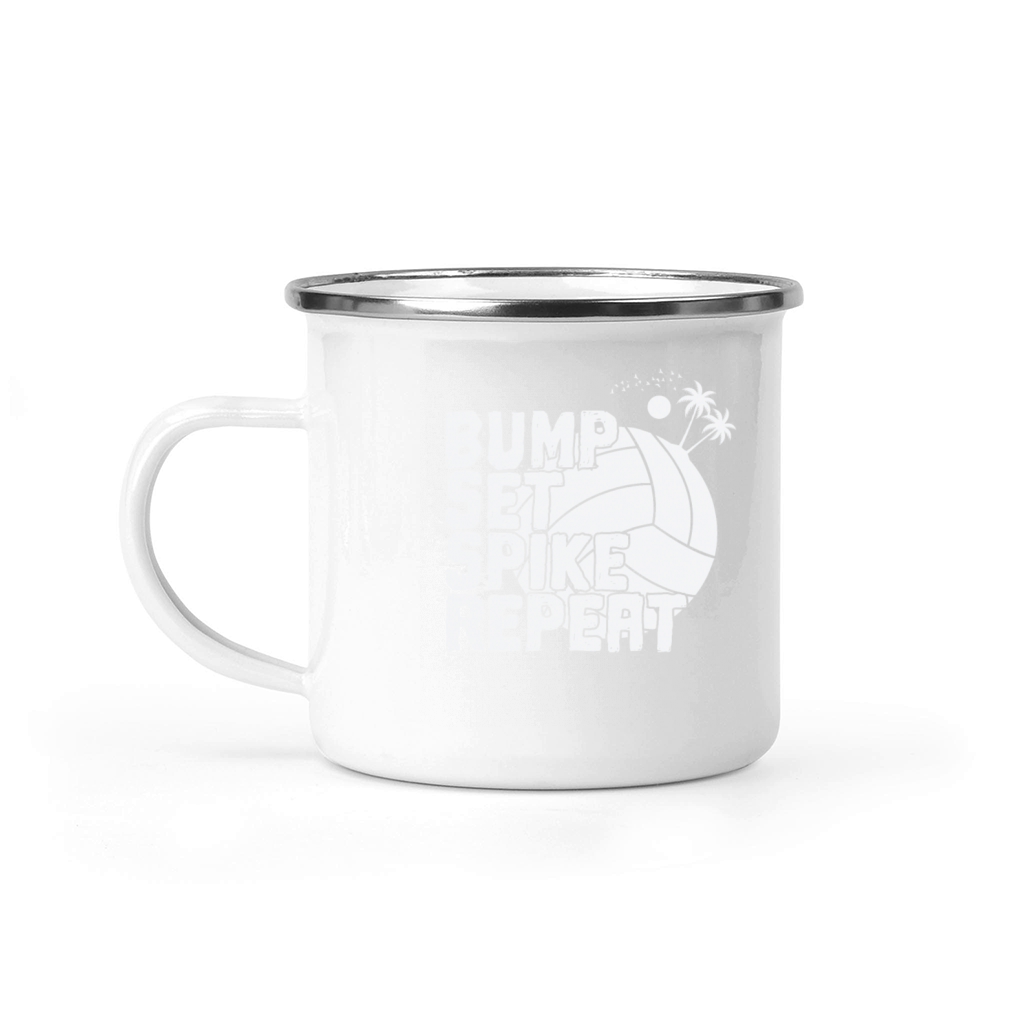 Bump set Spike Repeat Beach Volleyball Camping Mug