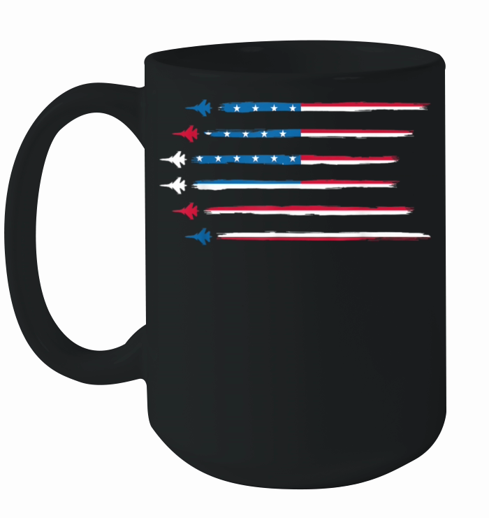 American Flag Military Jet Plane Ceramic Mug