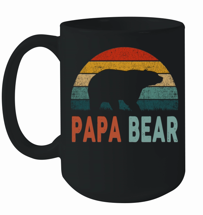 Papa Bear Vintage Daddy Fathers Day Retro Dad Ceramic Mug