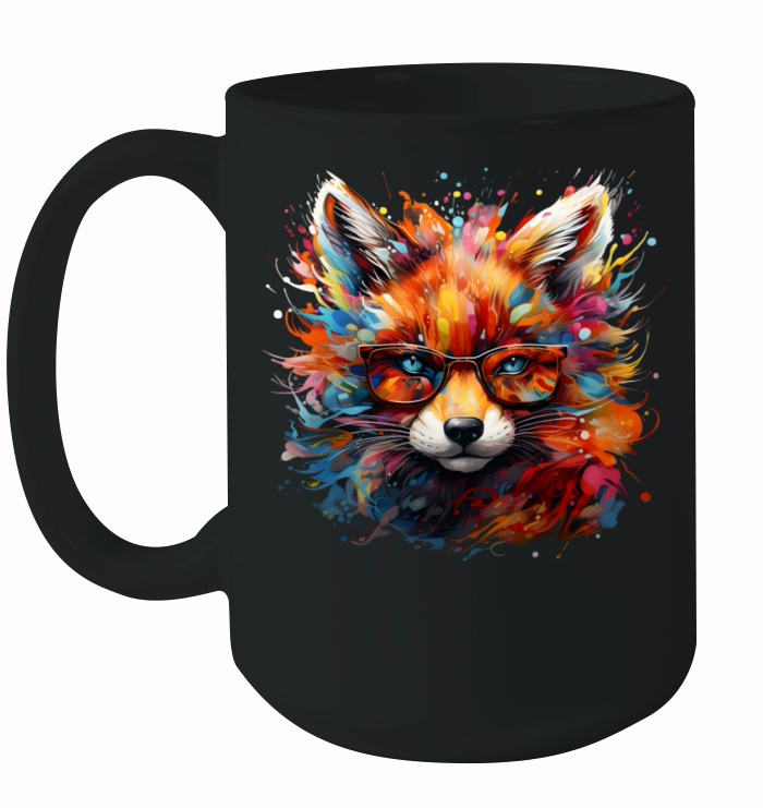 Wild Free Abstract Pop Fox Ceramic Mug