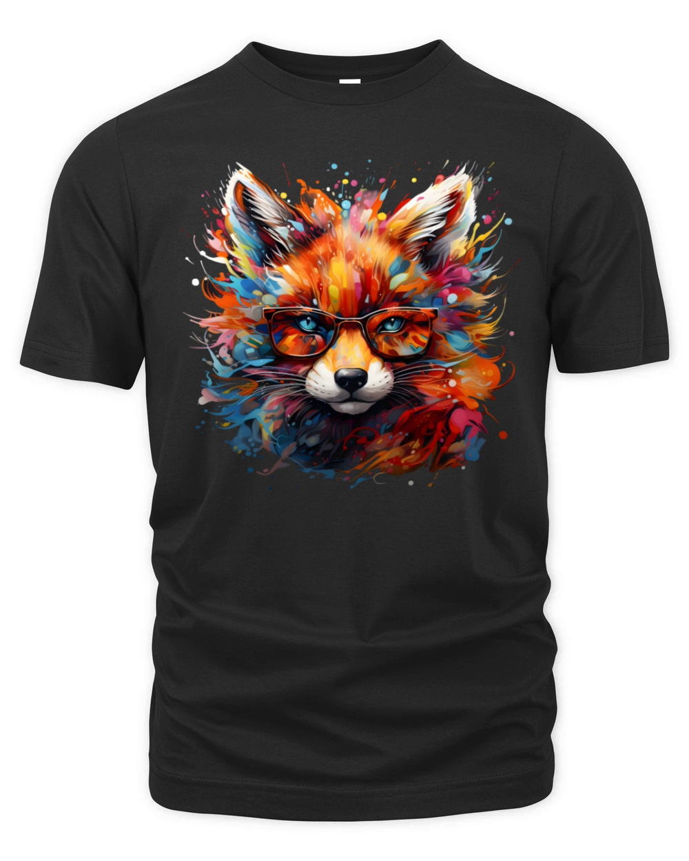 Wild Free Abstract Pop Fox Organic Unisex T-shirt