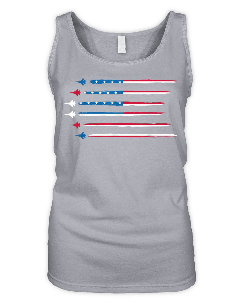 American Flag Military Jet Plane Organic Women's Tank Top