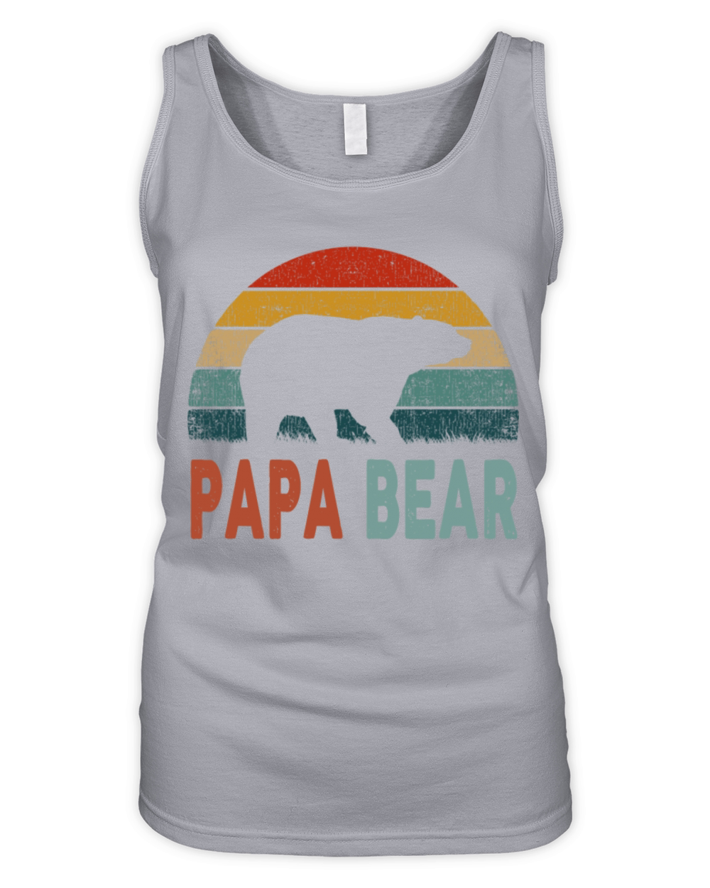 Papa Bear Vintage Daddy Fathers Day Retro Dad Organic Women's Tank Top