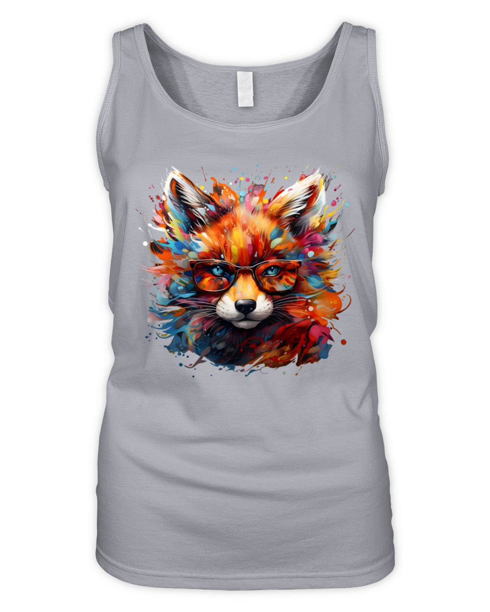 Wild Free Abstract Pop Fox Organic Women's Tank Top