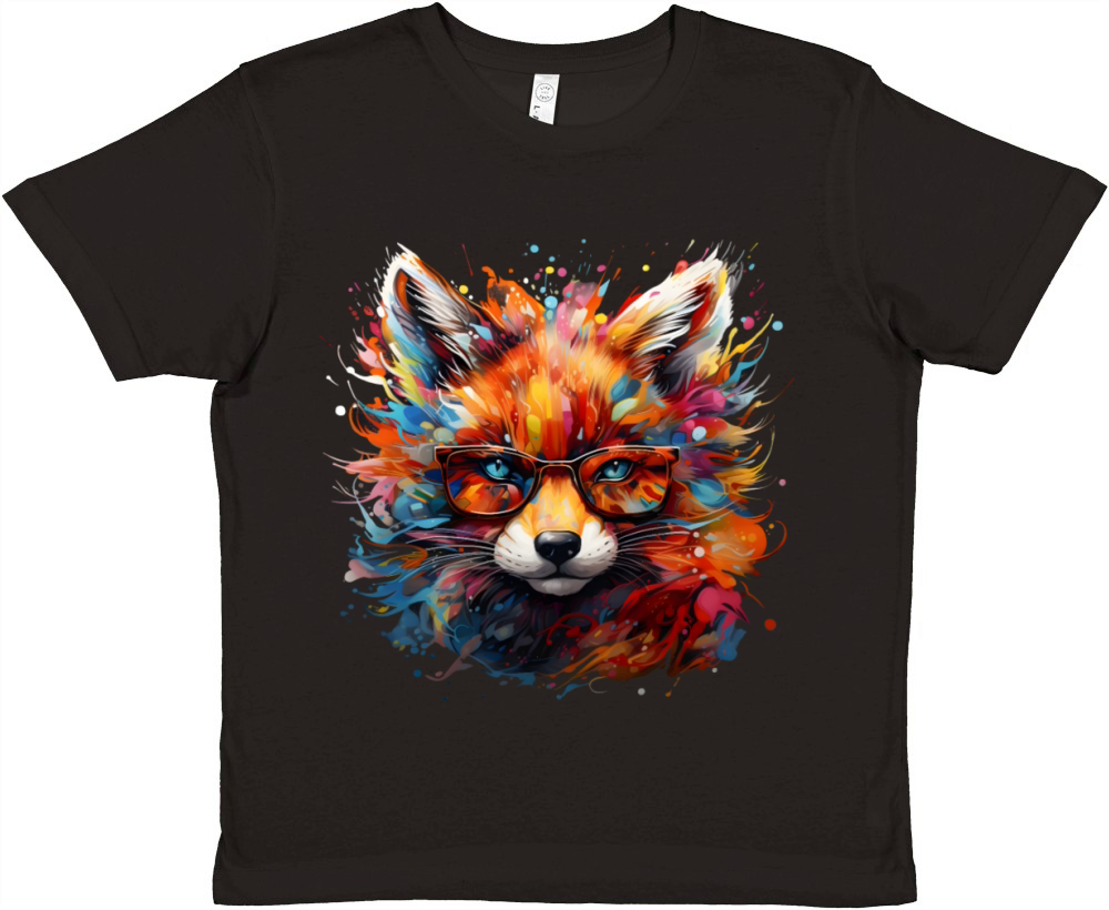 Wild Free Abstract Pop Fox Premium Kids Crewneck T-shirt