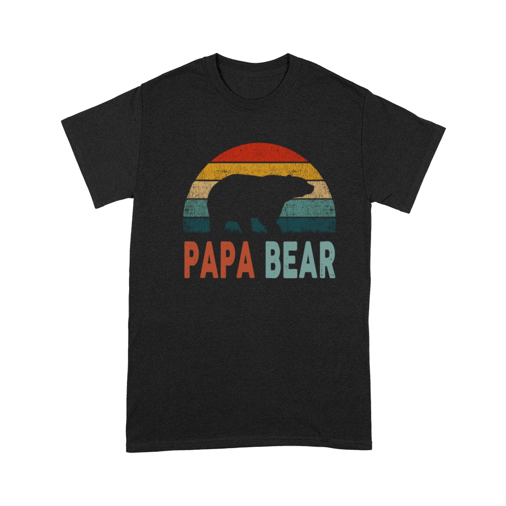 Papa Bear Vintage Daddy Fathers Day Retro Dad Premium T-shirt