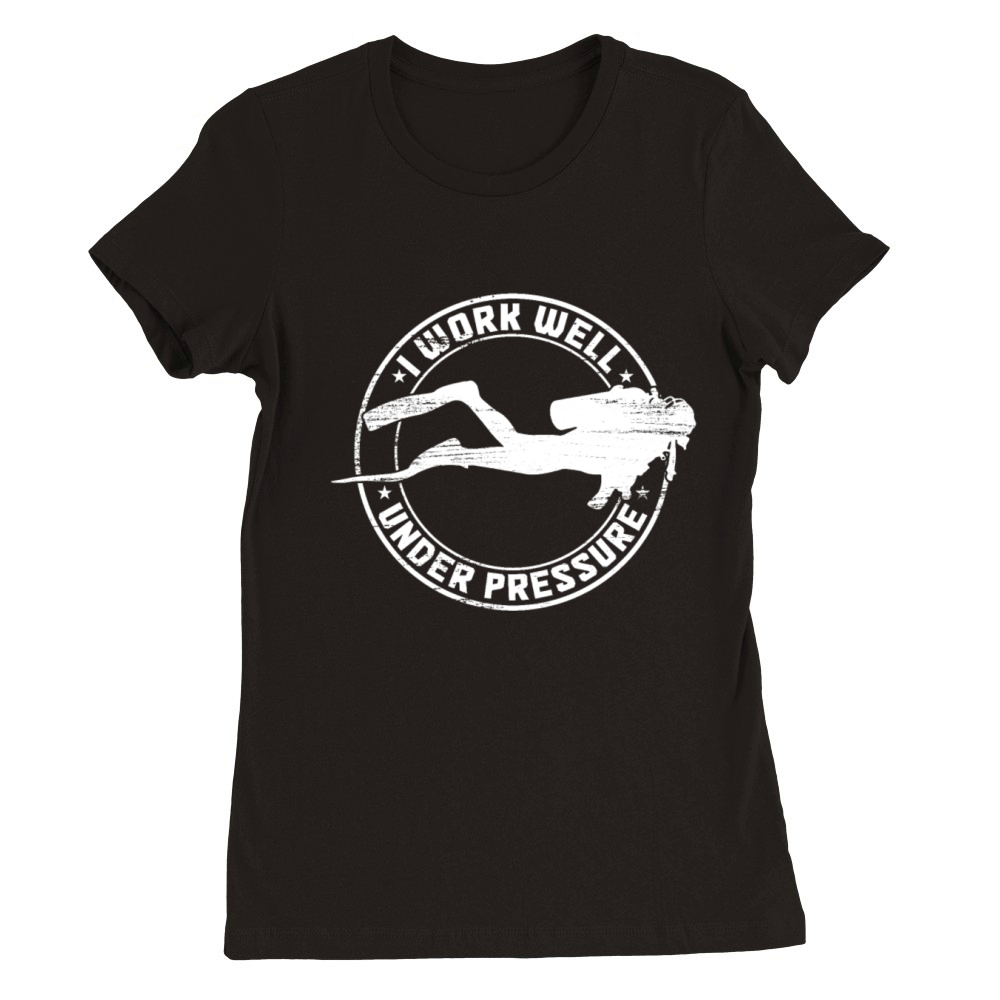 Scuba Diving Funny Vintage Diver Gift Premium Womens Crewneck T-shirt