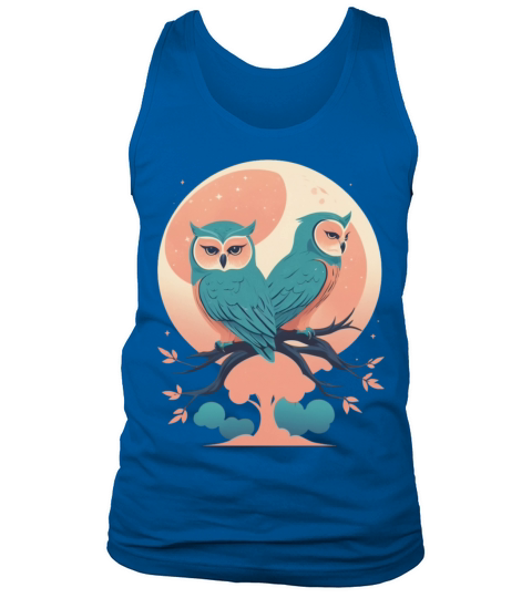 Moon Owl Birds Owl Gifts Graphic for Men Women Tank Top Unisex