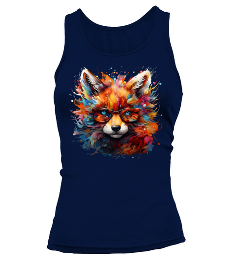Wild Free Abstract Pop Fox Tank top Woman
