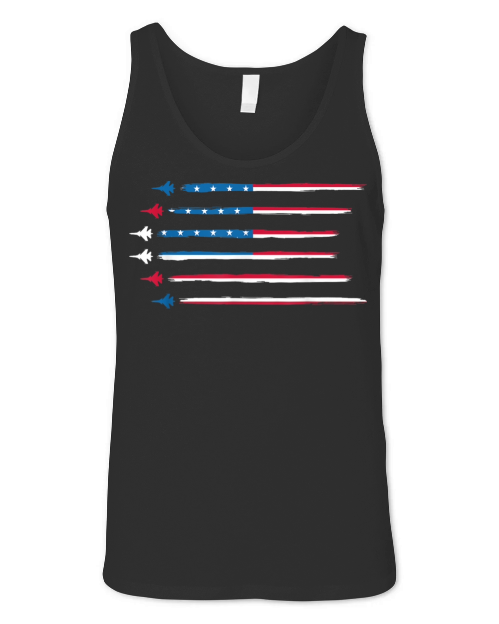 American Flag Military Jet Plane Unisex Jersey Tank