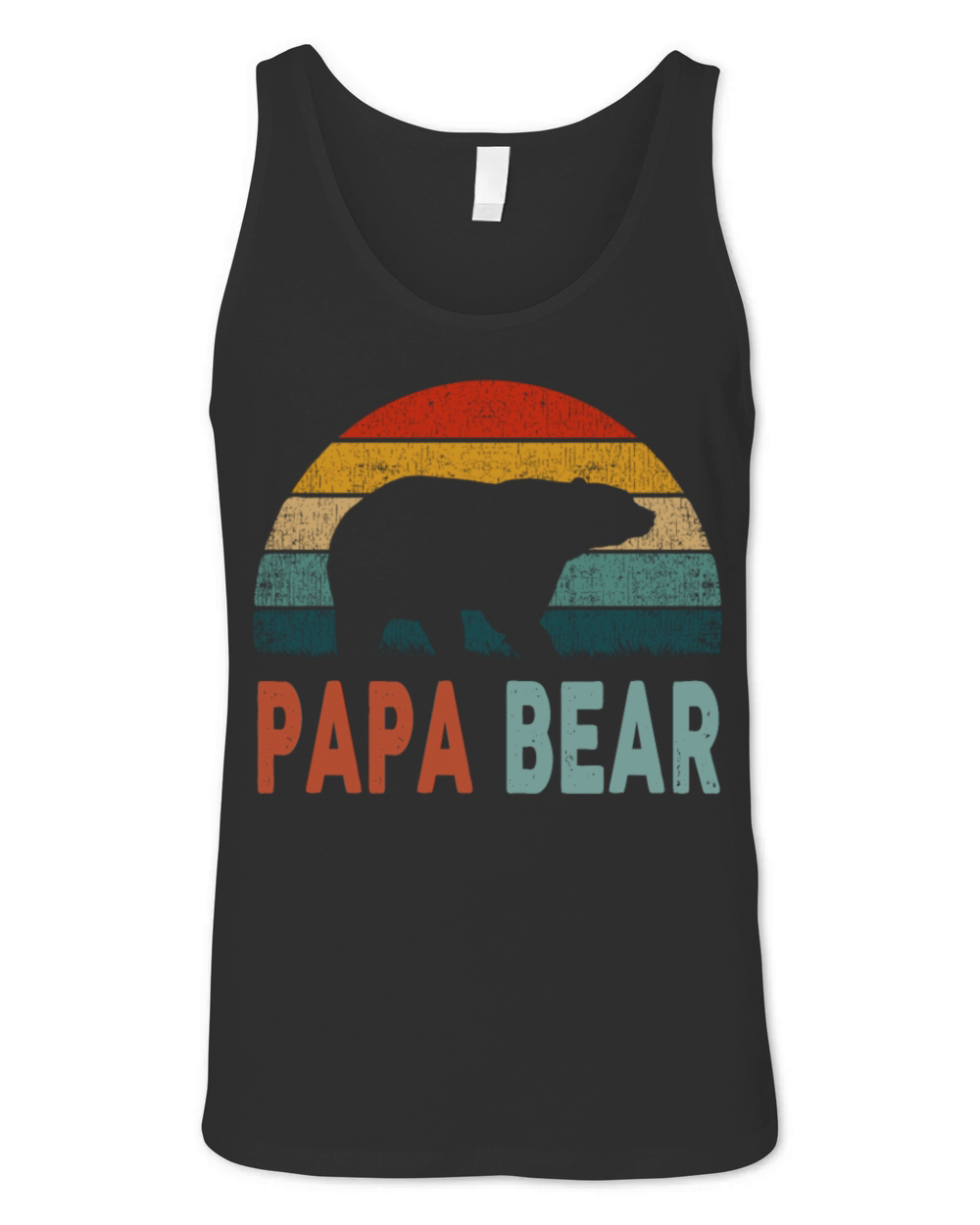 Papa Bear Vintage Daddy Fathers Day Retro Dad Unisex Jersey Tank