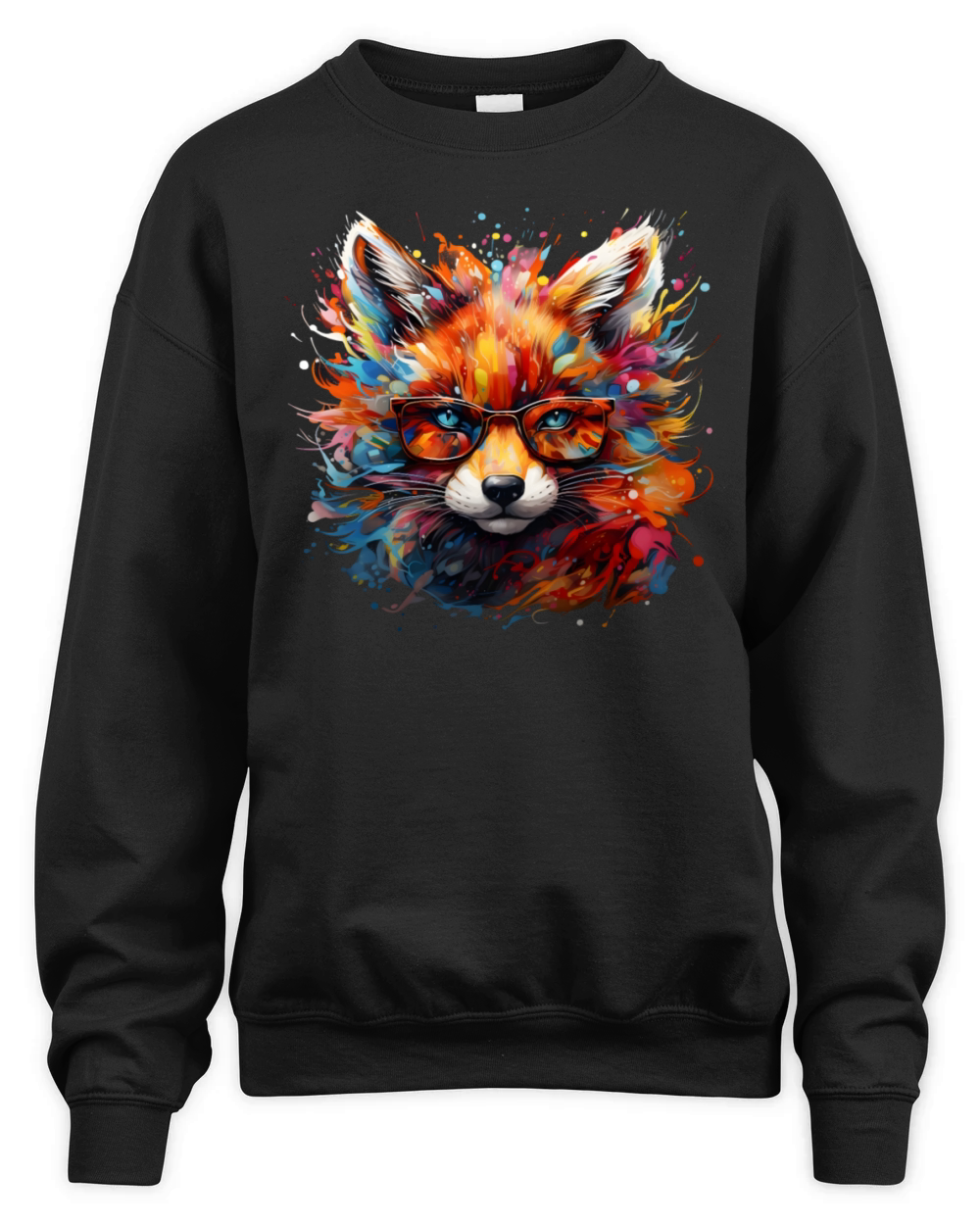 Wild Free Abstract Pop Fox Unisex Premium Crewneck Sweatshirt