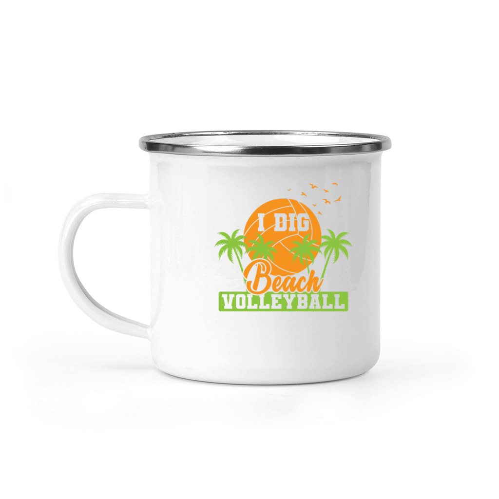I Dig Beach Volleyball Beach Sand Team Camping Mug