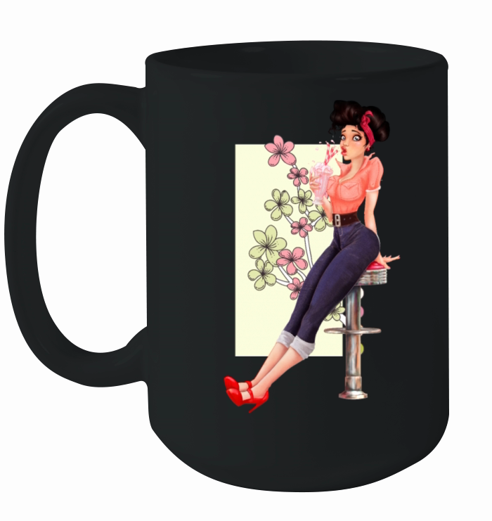 Retro Girl Ceramic Mug