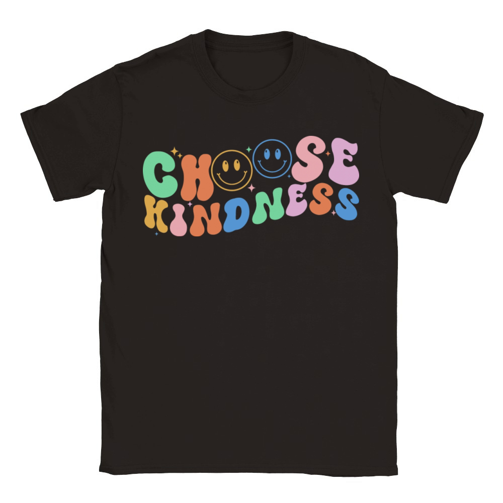 Choose Kindness Retro Groovy Daisy Be Kind Classic Kids Crewneck T-shirt