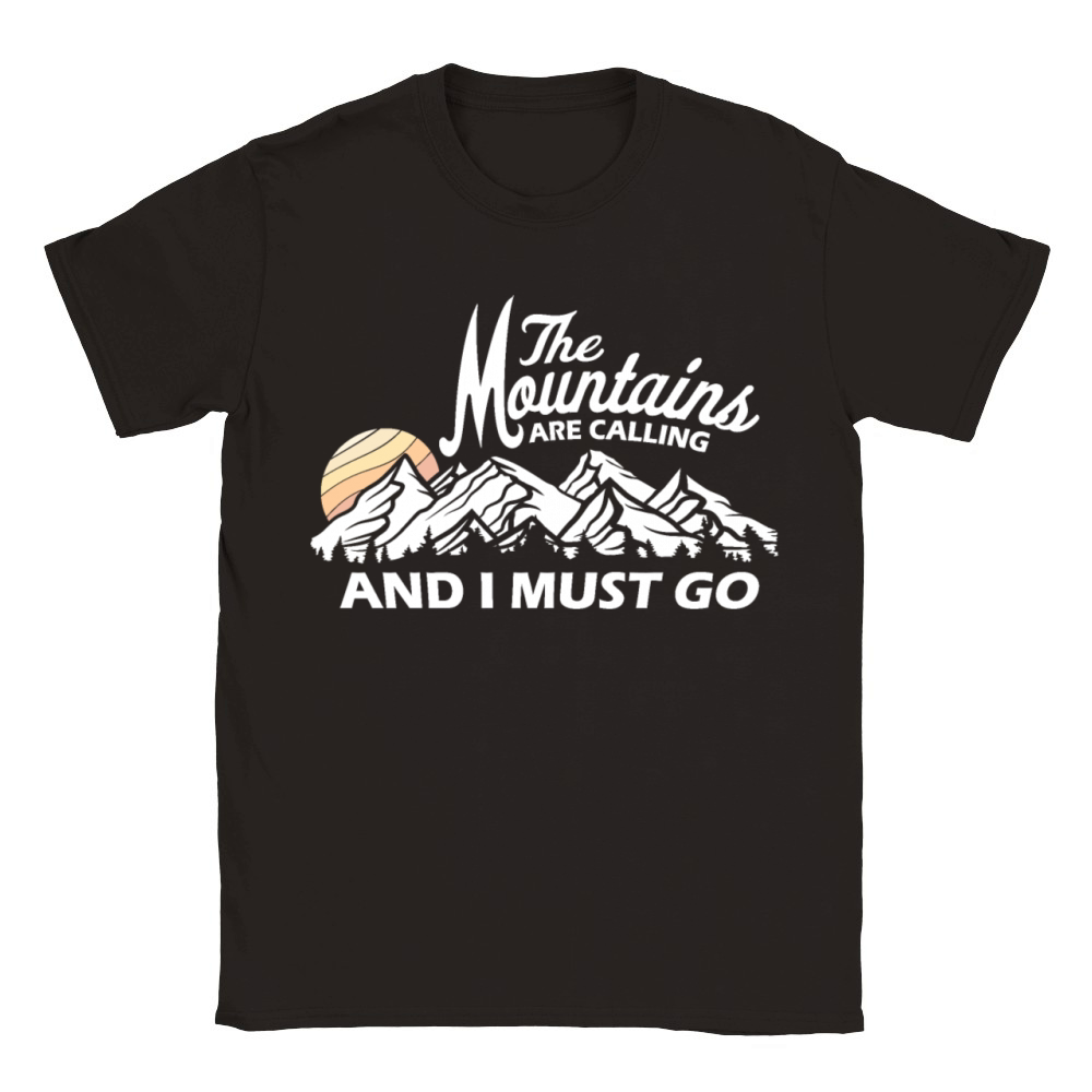 The Mountains Are Calling And I Must Go Camping Classic Kids Crewneck T-shirt