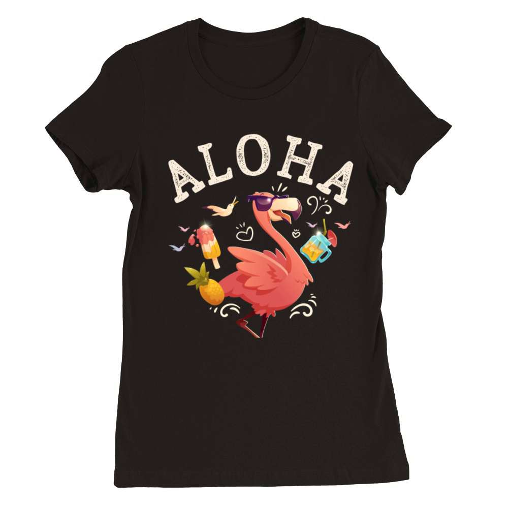 Aloha Beaches Tropical Hawaiian Summer Island Premium Womens Crewneck T-shirt
