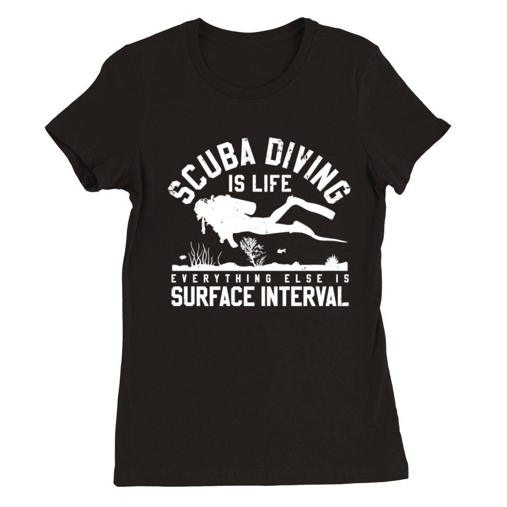Scuba Diving Funny Vintage Diver Gift Premium Womens Crewneck T-shirt