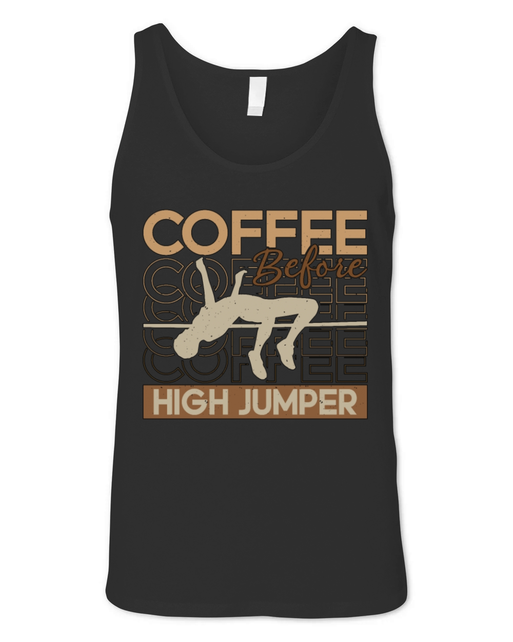 High Jumper Coffee Before Pole Vault Coffee Lover Unisex Jersey Tank