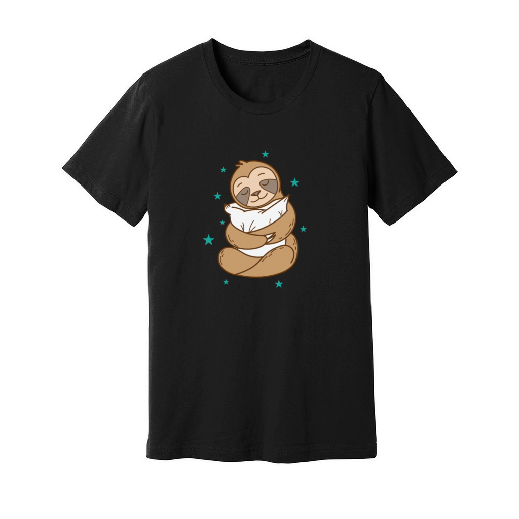 Sloth with Pillow Nature lazy Unisex Jersey Tee