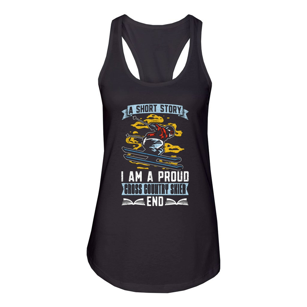 Cross Country Skier A Short Story Winter Sports Women's Racerback Tank
