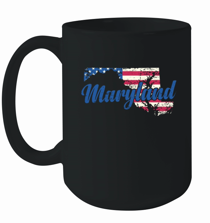 Maryland USA Flag in Map America Ceramic Mug